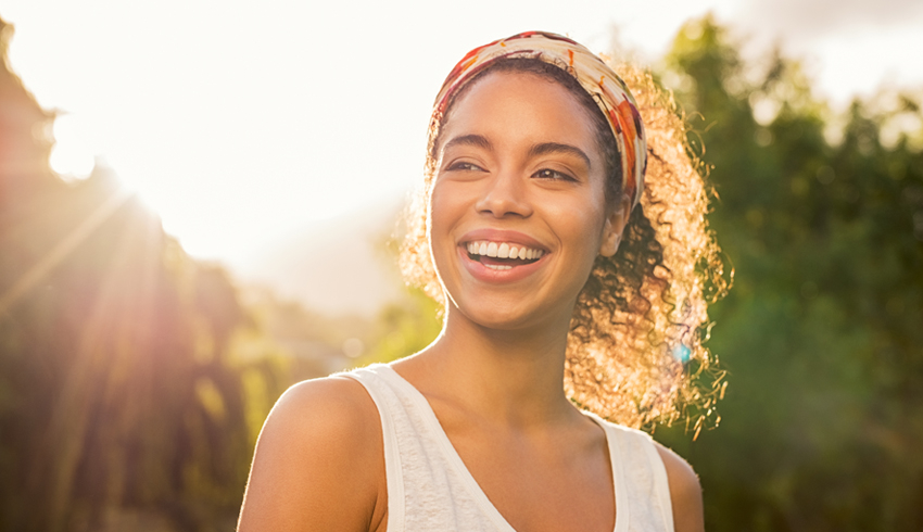 A woman in the countryside